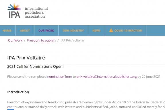 IPA Prix Voltaire - оголошено конкурс на номінації 2021 року!